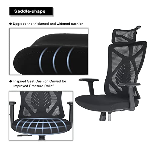 U2PICK Office Desk Chair High Back Ergonomic PC Computer Office Chair with Adjustable Headrest, Lumbar Support and Armrest, Breathable Mesh Back