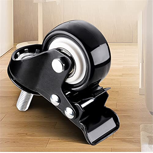 TWDYC 4pcs 2 Inch Screw Mute Roller Table Steering Wheel Wheel Pulley Brake Furniture Universal Wheel Accessories Universal Wheel M8*25