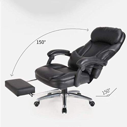 MU Computer Chair,Home Reclining Office Chair Boss Backrest Swivel Chair Study Seat Thick Cushion Adjustable Height Load Capacity 250Kg,Brown,70