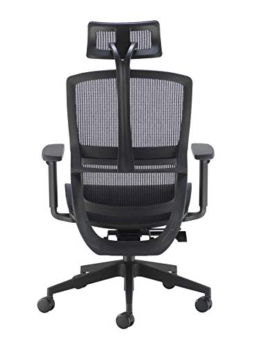 Office Hippo Ergonomic Chair Office, Mesh Office Chair with Arms, Executive Office Chair with Back Support, Adjustable Arms, Swivel, Black
