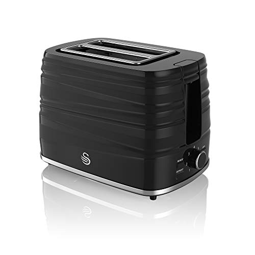 Swan ST31050WN, 2 Slice Symphony Toaster, High Gloss and Matt Finish, 930 Watt, White, Plastic
