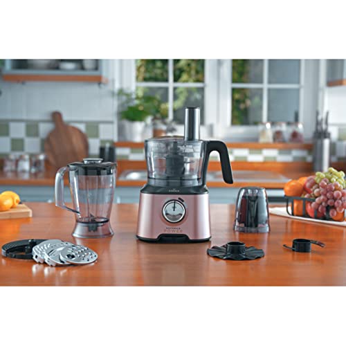 Karaca Mastermaid Power Food Processor Set, Multifunctional 10-in-1 2000W, 1L Food Chopper, Blender, Mixer, Ice Crushing, Nonslip Stand, Large Ca