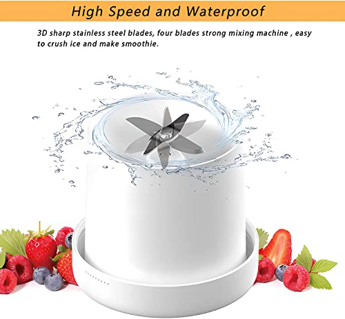 Blender Smoothie Makers, Portable Blender Mini Jug Blenders, Multifunctional Personal Blender with USB Rechargeable, for Baby Food, Travel, Offic