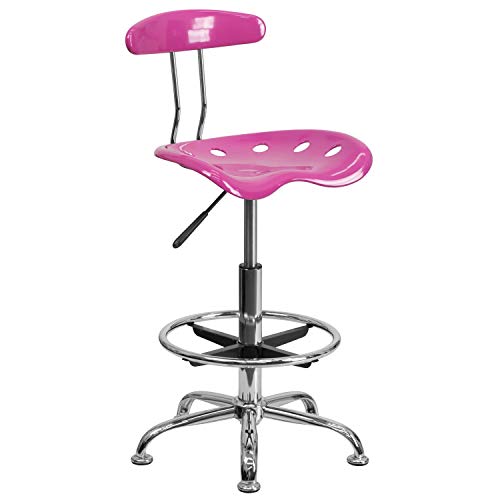 Flash Furniture Drafting Stool, Metal, White, 50.8 x 43.82 x 104.14 cm