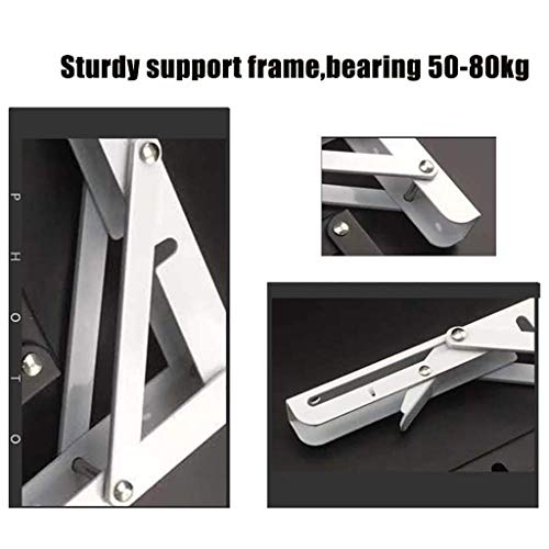 MYYINGELE Wall Mounted Drop Leaf Table, Folding Wall computer desk, Collapsible floating workbench For home, office, garage, RV, Boat, Black, 60