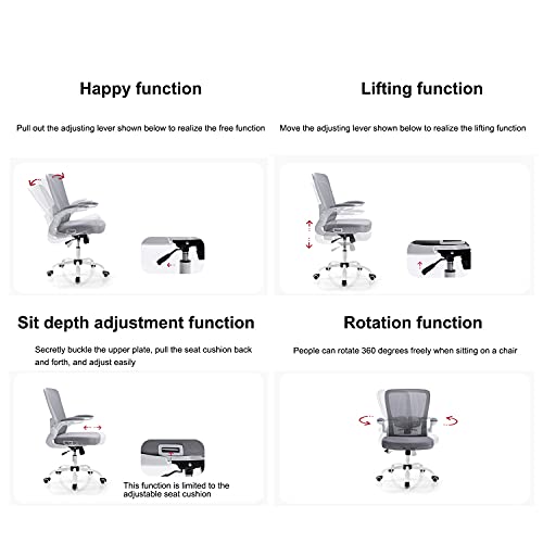 JHKGY Children Desk Chair,Adjustable Office Chair, Ergonomic Computer Desk Chair Mid Back Study Chair,with Comfort Lumbar Support And Auto Brake
