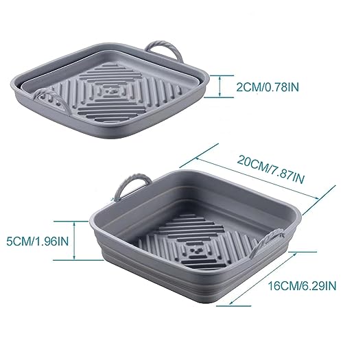 Silicone Pot for Hot Air Fryer,Reusable Air Fryer Pot Non-Stick Air Fryer Pot Food Grade Silicone Baking Tray Coking Accessories for Air Fryer, O