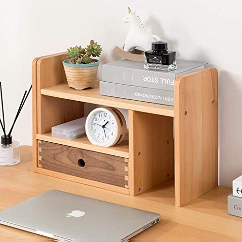 WXJLYZRCXK Bookcases Expandable Wood Desktop Bookshelf Desk Organizer Countertop Bookcase Office Storage Rack Adjustable Display Shelf for Home D