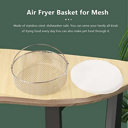 Geieold Air Fryer Basket for Mesh Steamer Basket for Ninja Foodi 6.5, 8Qt,Air Fryer Basket,Air Fryer Crisping Basket with Handle