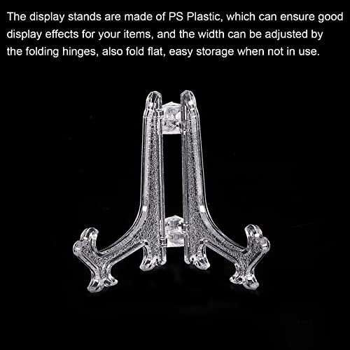 MECCANIXITY 4 Inch Display Stand Holders Display Pictures PS Plastic Clear for Home Decoration, Art, Book Stores Pack of 6