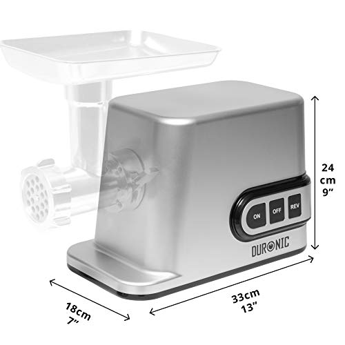 Duronic MG301 Electric Meat Grinder & Mincer MG301| Premium Mincer with 3000W Motor | Versatile 7-Stainless Steel and Plastic Attachments| Multi-