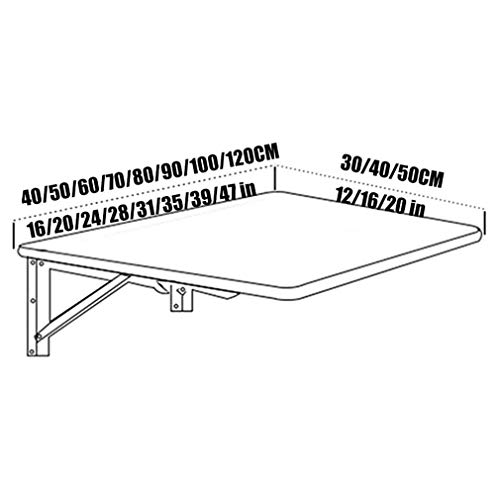 MYYINGELE Folding Wall-Mounted Drop-Leaf Table, Fold Down Floating Table Hanging Table Kitchen Dining Table Study Computer Deskfor Garage & Shed/