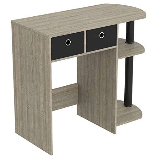 Safdie Small Computer Space-Saver Writing 2 Storage Drawers-Sturdy Study, Work Table-Compact Home, Living, Dorm Room,Bedroom, Office Modern Stude