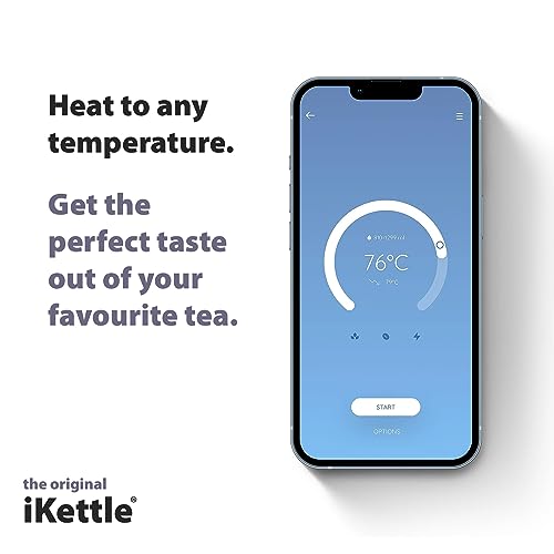 iKettle 3 by Smarter - WiFi Internet Smart Kettle, Secure UK Server, Stainless Steel Dark Grey, Digital Temperature, iOS, Android App, Alexa, Wat
