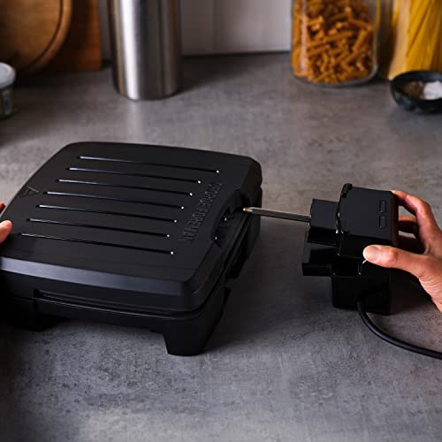 George Foreman 28310 Immersa Medium Electric Grill - Removable Control Panel To Allow Grill Machine To Be Fully Washable And Dishwasher Safe, Bla