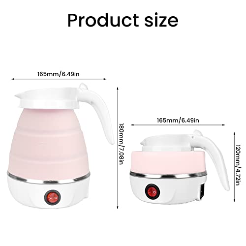 Foldable Electric Kettle: Portable Travel kettle with Separable Power Cord, Electric Water Heater Collapses, Silicone Folding Electric Kettle for