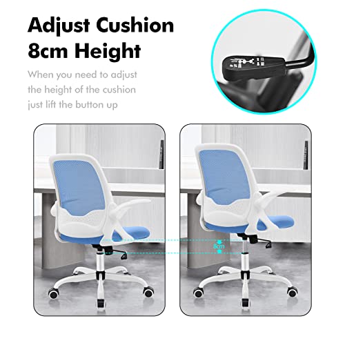 Office Chair, KERDOM Ergonomic Desk Chair, Breathable Mesh Computer Chair, Comfy Swivel Task Chair with Flip-up Armrests and Adjustable Height (9