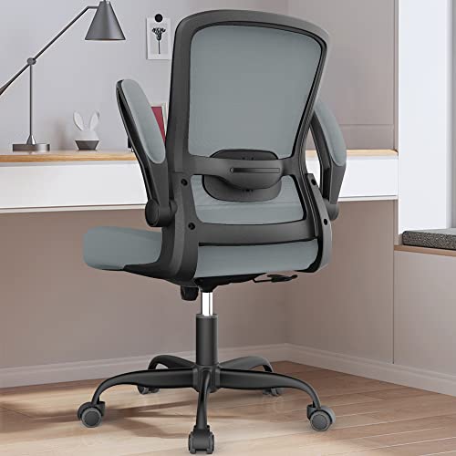 Office Chair, Ergonomic Desk Chair with Adjustable Lumbar Support, High Back Mesh Computer Chair with Flip-up Armrests-BIFMA Passed Task Chairs,