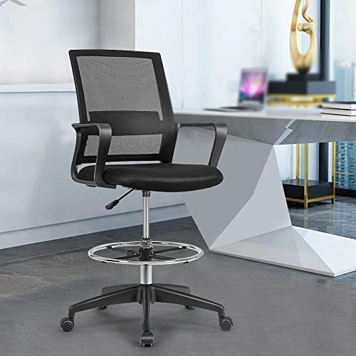 QYXXSK Drafting Chair Tall Office Chair for Standing Desk Adjustable Height w/Footrest
