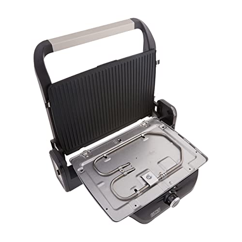 KARACA Gastro Diamond Grill & Sandwich Toaster Silver, Antibacterial, Excellent Fireproof Non-Stick Surface Ultra Durability, Additional Capacity