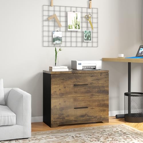 Panana 2-Drawer Wood Lateral File Cabinet, Filing Cabinets Anti-Tilt Mechanism for Home Office Storage Organization, Accommodates Letter/A4/Legal
