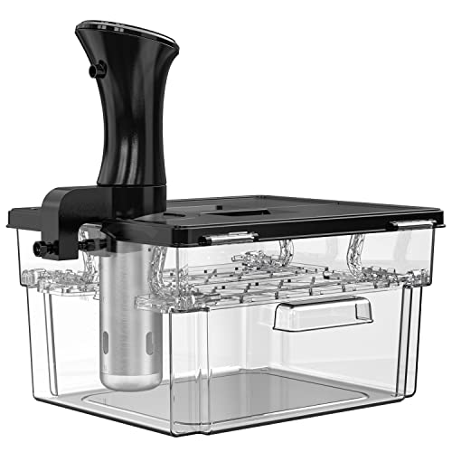 Sous Vide Container, Integrated Lid & Rack, No Additional Custom Parts Required, Compatible with Most Sous Vide Cookers for Kitchen, 11 Liters