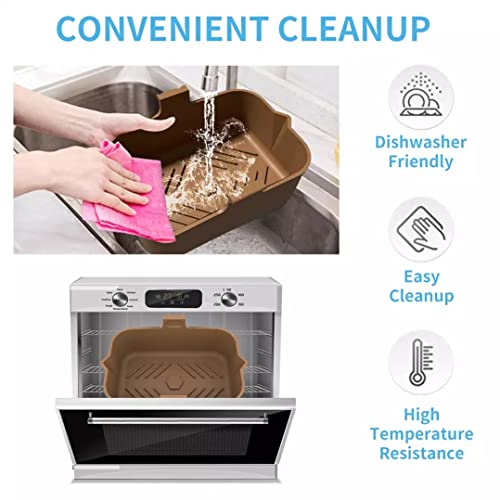 Silicone Air Fryer Liners for Ninja Air Fryer Dual Pack of 2, Reusable Air Fryer Silicone Liner for Ninja Air Fryer Accessories, Airfryer Liners