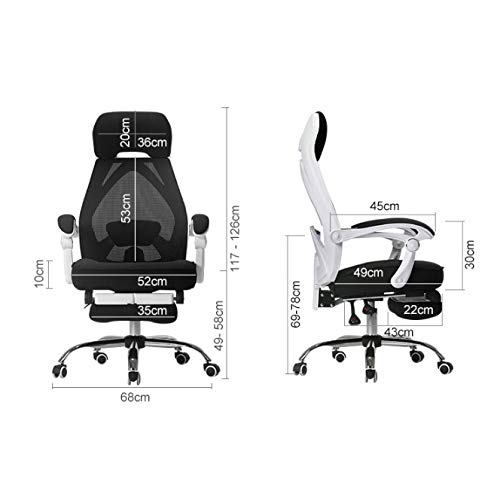 LIRUXU Office Chair Breathable Mesh Computer Chair with Ergonomic Adjustable Lumbar Support, Black Swivel Desk Chair with Adjustable Armrest and