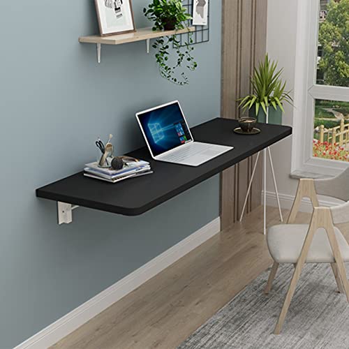KUKIXO Wall Mounted Folding Table,Folding Wall Mounted Desk, Space Saving Fold Down Floating Desk for Study, Drop Leaf Tables for Small Spaces Of