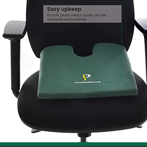 Posturite Coccyx Cut-Out Wedge - Home, Office and Car Lumbar Support Seat Cushion - For Tailbone and Sciatica Relief