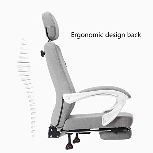 MU Computer Chair,Fabric Home Study Chair Boss Swivel Chair Ergonomic Chair Office Chair Multi-Angle Reclining Reclining Load-Bearing 400Kg,Gray,