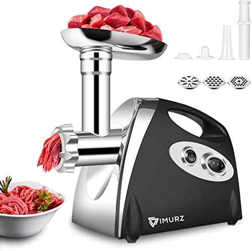 Electric Meat Grinder and Duty Household Sausage Maker Meats Mincer Food Grinding Mincing Machine with Kibbe Attachement – Powerful 2800W Copper