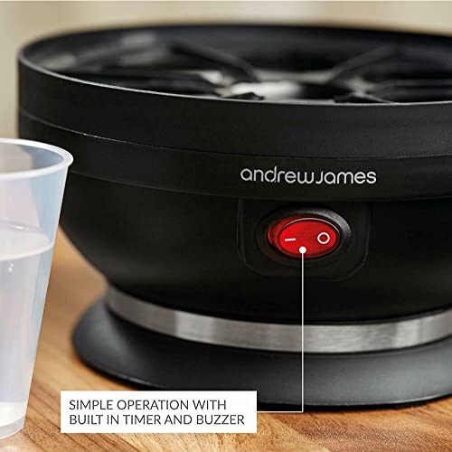Andrew James Egg Boiler Poacher Electric Cooker with Steamer Attachment for Perfect Soft and Hard Boiled Eggs | up to 7 Egg Capacity | Water Meas