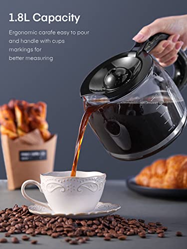 HOUSNAT Filter Coffee Machine, Programmable Drip Coffee Maker, Advanced Showerhead Technology, Fast Brewing & 24 Hours Timer & 40 Min Keep Warm F
