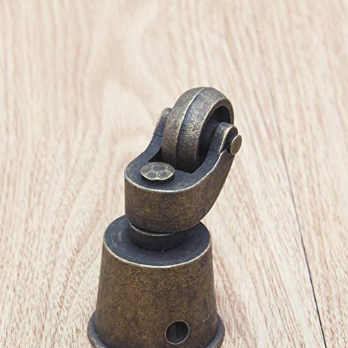 SKOAJAS Plate Casters Solid Bronze Castor Wheels,Round Cup Furniture Caster,360 Degree Rotating Swivel Casters,Sofa Chair Furniture Castors,Do Ol