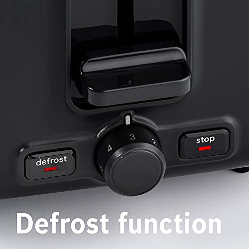 Bosch TAT3P423GB DesignLine Toaster, Stainless Steel, 970 W, Black