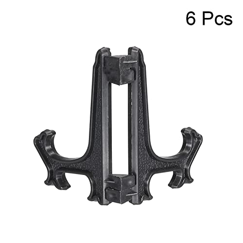 MECCANIXITY 1.8 Inch Display Stand Holders Display Pictures PS Plastic Black for Home Decoration, Art, Book Stores Pack of 6
