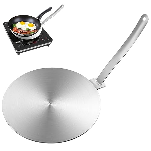 DIYARTS Induction Adapter Plate, 20cm/7.87inch Stainless Steel Heat Diffuser Simmer Ring Plate, Induction Hob Converter Plate for Gas Stove Glass