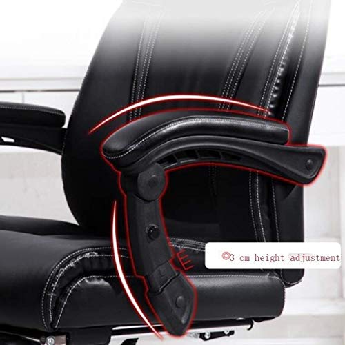 LZQDM Executive Office Chair PU Leather Ergonomic Computer Chair High Back Home Office Swivel Desk Chairs with Headrest and Lumber Support, Black