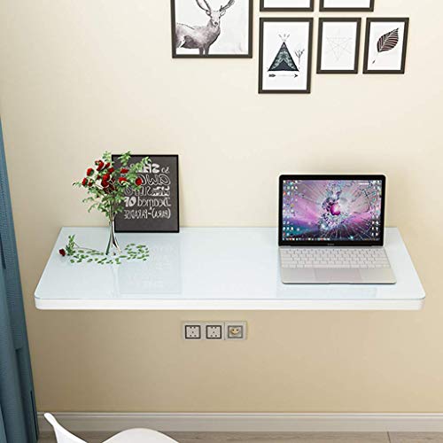 MYYINGELE Wall Mounted Drop Leaf Table, Folding Wall computer desk, Collapsible floating workbench For home, office, garage, RV, Boat, Black, 60