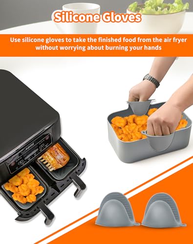 Air Fryer Rack 10Pcs Compatible with Ninja Dual Zone Air Fryer AF300UK AF400UK Layered Dehydrator Racks 304 Stainless Steel Air Fryer Accessories