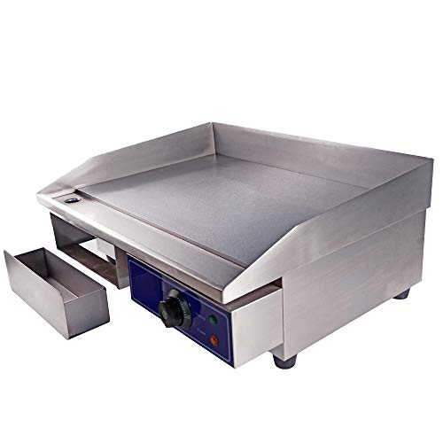 Electric Griddle Commercial Counter Top Stainless Steel Hot Plate Kitchen Grill Thermostatic Control 3000W 22" (New Model in 2019)