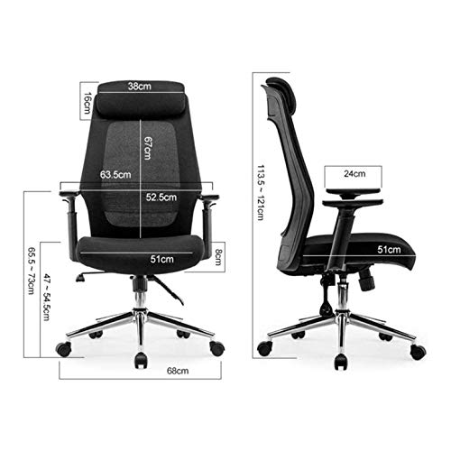 NXYJD Ergonomic Office Chair with Lumbar Support, Adjustable Armrests, Height Adjustable, Black
