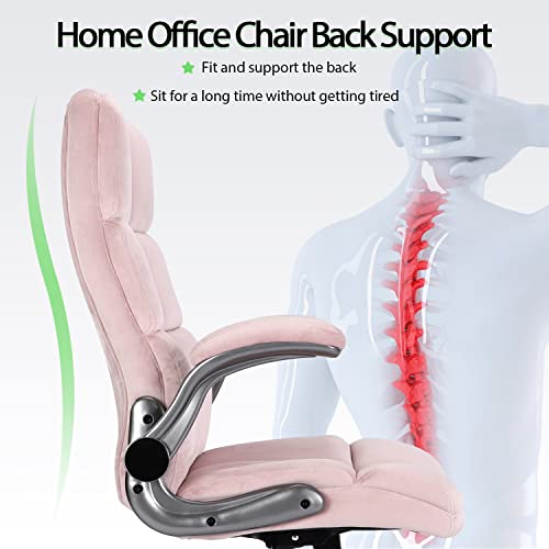 KCREAM Home Office Chair Executive Chair Frabic Computer Desk Chair, High Back Adjustable Tilt Angle and Flip-up Arms and Thick Padding for Comfo