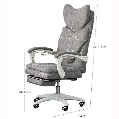 n/a High-Back Executive Swivel Office Desk Chair with Ribbed Upholstery - White, Lumbar Support, Modern Style, Certified