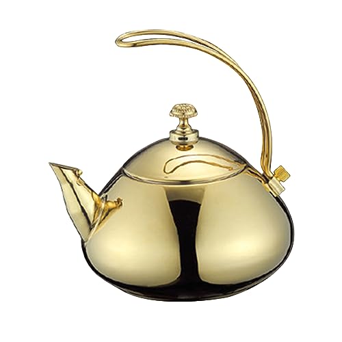 Electric Classical Teakettle - 1.5L Stainless Steel Teapot Electric Tea Kettle Fast Water Heating Cooking Pot (Golden)