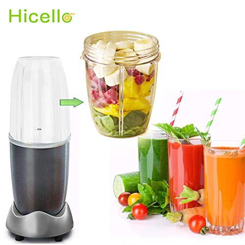 Hicello 18oz Cup with Lid Replacement Parts for Nutribullet 600W/900W Blender Juicer Accessories, Pack of 2