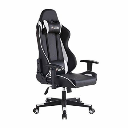 YINYUAN Game Chair Human Engineering Computer Chair With Pillow Waist Support Suitable For Office Home Bag Game White Red (Color : White)