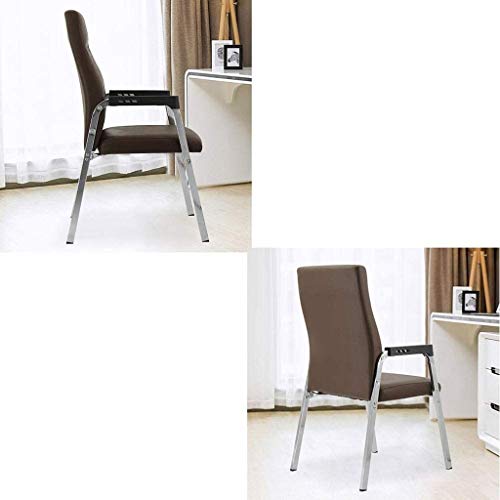 n/a Classic Leather Office Desk Guest Chair with Metal Frame, Comfortable and Breathable, Brown