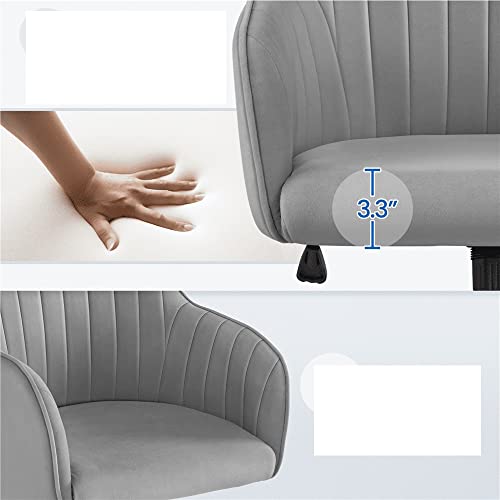 LEIGE Ergonomic Office Chair Desk Office Chair for Home Office, Light Gray Conference Chairs (Color : Argento, Size : Light Grey)